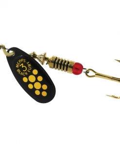 Mepps Comet Black Fury Yellow Dot No.4 - Spinnerbaits & spoons